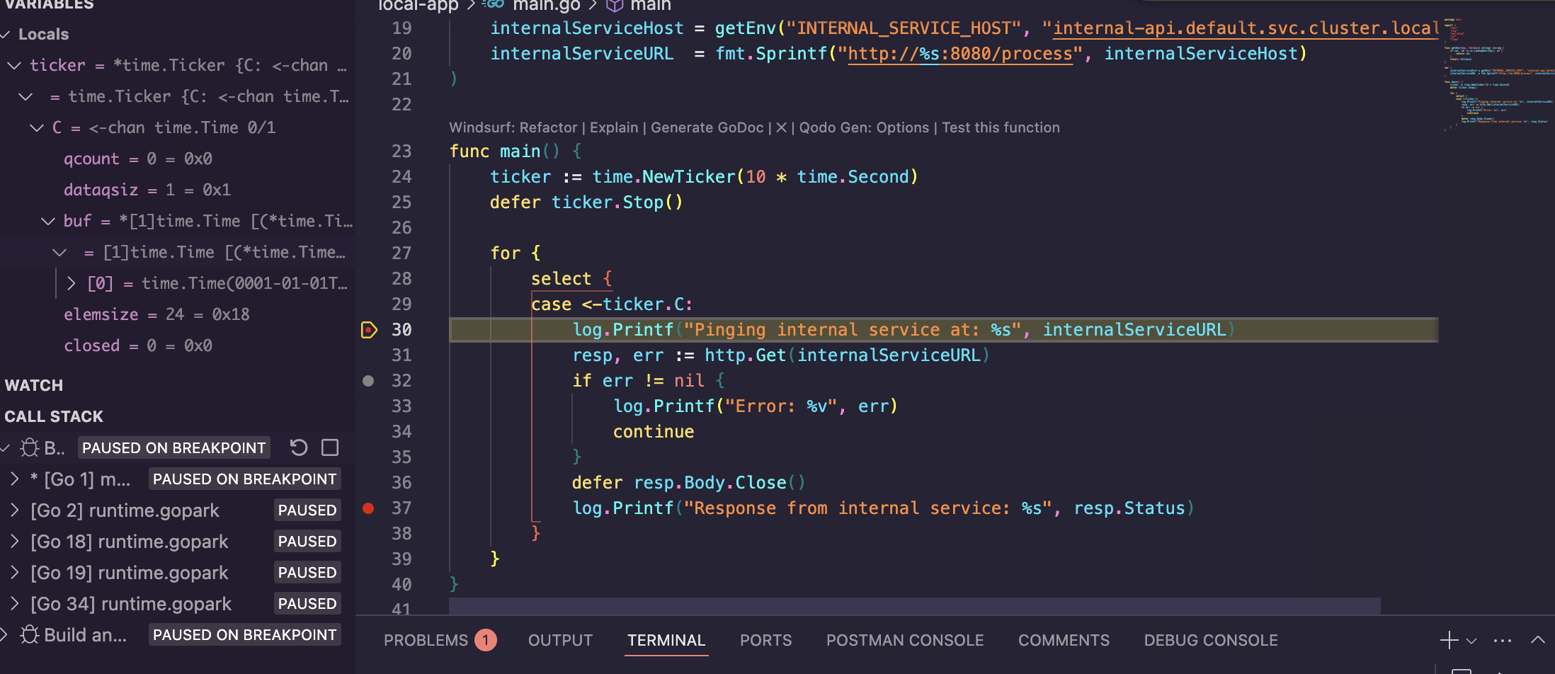 debugging with mirrord