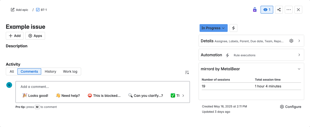 mirrord by MetalBear issue panel